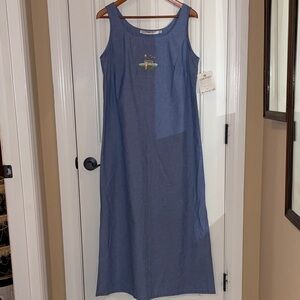 XL CLAIRE MURRAY Blue Sleeveless Shift Maxi Dress Nantucket
